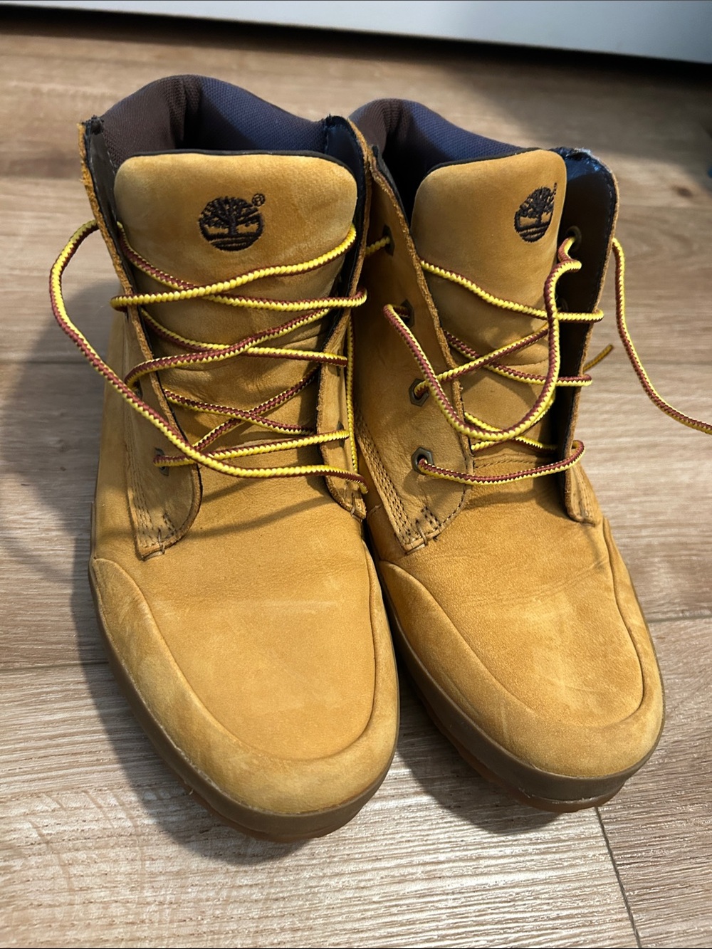 Timberland Wheat Nubuck Ankle Boots with Yellow Laces